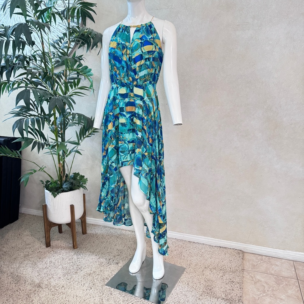 mark. Hi-Low Maxi Dress Green Multicolor Sz S